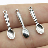 WYSIWYG 40pcs 24x6mm Charms Kitchen Cooking Spoon Tibetan Silver Color Pendants Antique Jewelry Making DIY Handmade Craft H3080