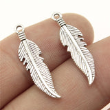 WYSIWYG 40pcs 25x6mm Feather Charms For Jewelry Making Mini Feather Charm Small Feather Charm For Jewelry Making