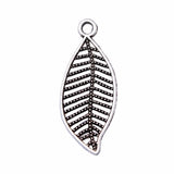 WYSIWYG 40pcs 27x11mm Antique Silver Color Leaves Charms Pendant For Jewelry Making DIY Jewelry Findings