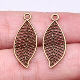 WYSIWYG 40pcs 27x11mm Antique Silver Color Leaves Charms Pendant For Jewelry Making DIY Jewelry Findings