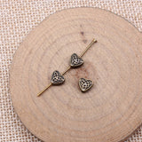 WYSIWYG 40pcs 5.5x6.5mm Antique Bronze Color Celtic Knot Heart Beads For Jewelry Making