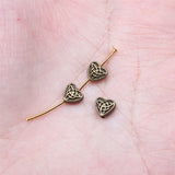WYSIWYG 40pcs 5.5x6.5mm Antique Bronze Color Celtic Knot Heart Beads For Jewelry Making