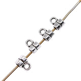 WYSIWYG 40pcs 5x4mm Bail Beads Fit Charm Bracelet Findings Jewelry Making Antique Silver Color Beads Bails Charm