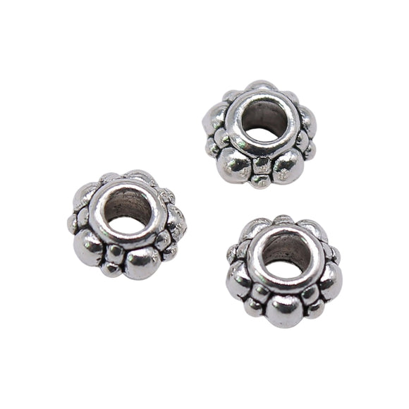 WYSIWYG 40pcs 5x5x3mm Round Metal Beads Spacer For Jewelry Making Small Hole Spacers Beads Charm Spacers Beads