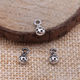 WYSIWYG 40pcs 5x9mm Twisted Small Water Drop Necklace Tail Charms For Jewelry Making Antique Silver Color Jewelry Accessories