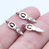 WYSIWYG 40pcs 6x18mm Antique Silver Color Fertility Goddess Symbol Charms Pendant EF3711