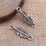 WYSIWYG 40pcs 6x22mm Feather Connector Charms Pendants For Jewelry Making DIY Jewelry Findings Jewelry Accessories