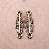 WYSIWYG 40pcs 6x22mm Feather Connector Charms Pendants For Jewelry Making DIY Jewelry Findings Jewelry Accessories