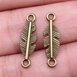 WYSIWYG 40pcs 6x22mm Feather Connector Charms Pendants For Jewelry Making DIY Jewelry Findings Jewelry Accessories