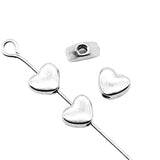 WYSIWYG 40pcs 6x5mm Antique Silver Color Heart Charms Beads Heart Beads Charms Pursuit Heart Small Hole Beads EF3835