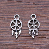 WYSIWYG 40pcs 7x15mm Dreamcatcher Dream Catcher Charms Pendant Diy Jewelry Findings Antique Silver Color