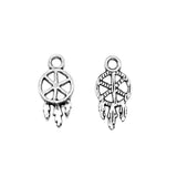 WYSIWYG 40pcs 7x15mm Dreamcatcher Dream Catcher Charms Pendant Diy Jewelry Findings Antique Silver Color