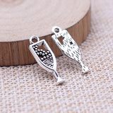 WYSIWYG 40pcs 7x20mm Antique Silver Color Wine Glass Charms Pendant For DIY Jewelry Making Handmade Jewelry Craft Findings
