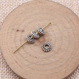 WYSIWYG 40pcs 7x7mm Antique Silver Color Round Spacer Beads For Jewelry Making