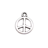 WYSIWYG 40pcs 8mm Small Peace Symbol Charm Pendants For Jewelry Making Tiny Peace Pendants Charm