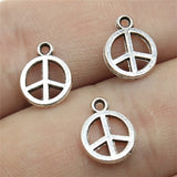 WYSIWYG 40pcs 8mm Small Peace Symbol Charm Pendants For Jewelry Making Tiny Peace Pendants Charm