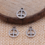 WYSIWYG 40pcs 8mm Small Peace Symbol Charm Pendants For Jewelry Making Tiny Peace Pendants Charm