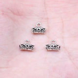 WYSIWYG 40pcs 8x10mm 2 Colors Gold Color Antique Silver Color Patterned Hollow Tee Hanging Head For Jewelry Making