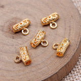 WYSIWYG 40pcs 8x10mm 2 Colors Gold Color Antique Silver Color Patterned Hollow Tee Hanging Head For Jewelry Making