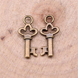 WYSIWYG 40pcs 8x16mm Key Charms Pendants For Jewelry Making DIY Jewelry Findings Jewelry Accessories