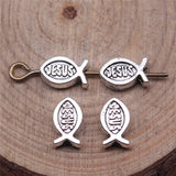 40pcs 8x5mm Antique Silver Color Jesus Fish Beads For Jewelry Making DIY Jewelry Findings ef4013