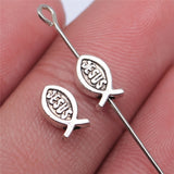 40pcs 8x5mm Antique Silver Color Jesus Fish Beads For Jewelry Making DIY Jewelry Findings ef4013