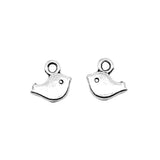 WYSIWYG 40pcs 8x7mm Antique Silver Color Antique Bronze Little Bird Charms Bird Charms Fit DIY Jewelry Making Small Bird Charms