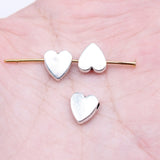 WYSIWYG 40pcs 8x7mm Antique Silver Color Heart Bead For Jewelry Making