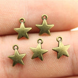 WYSIWYG 40pcs 8x7mm Tiny Star Charms For Jewelry Making Antique Silver Color Antique Bronze Color Charms Jewelry Accessories