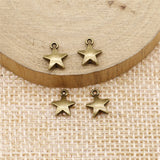 WYSIWYG 40pcs 8x7mm Tiny Star Charms For Jewelry Making Antique Silver Color Antique Bronze Color Charms Jewelry Accessories