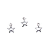 WYSIWYG 40pcs 8x7mm Tiny Star Charms For Jewelry Making Antique Silver Color Antique Bronze Color Charms Jewelry Accessories