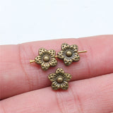 WYSIWYG 40pcs 8x8x4mm Flower Charms Beads Antique Silver Color Flower Charms Spacer Beads Flower Spacer Beads Charm EF3808