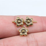 WYSIWYG 40pcs 8x8x4mm Flower Charms Beads Antique Silver Color Flower Charms Spacer Beads Flower Spacer Beads Charm EF3808