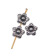 WYSIWYG 40pcs 8x8x4mm Flower Charms Beads Antique Silver Color Flower Charms Spacer Beads Flower Spacer Beads Charm EF3808