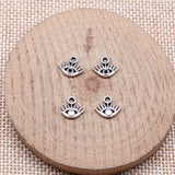 WYSIWYG 40pcs 9x10mm Antique Silver Color Eye Charms For Jewelry Making