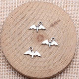 WYSIWYG 40pcs 9x14mm Antique Silver Color Cute Little Bat Charms For Jewelry Making
