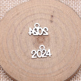 WYSIWYG 40pcs 9x14mm Antique Silver Color Year 2024 Charms For Jewelry Making Ef3904