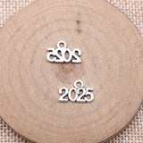 WYSIWYG 40pcs 9x14mm Antique Silver Color Year 2025 Charms For Jewelry Making