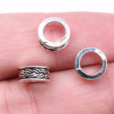 WYSIWYG 40pcs 9x9x4mm Big Hole Spacer Beads Charms For Jewelry Making DIY Bracelet Making Antique Silver Color