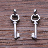 WYSIWYG 40pcs Antique Silver Color 5x14mm Key Charms Pendant For Jewelry Making Diy Jewelry Findings