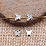 WYSIWYG 40pcs Butterfly Small Hole Beads For Jewelry Making 5x6mm Antique Silver Color Jewelry Accessories