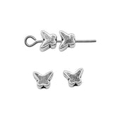 WYSIWYG 40pcs Butterfly Small Hole Beads For Jewelry Making 5x6mm Antique Silver Color Jewelry Accessories