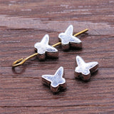 WYSIWYG 40pcs Butterfly Small Hole Beads For Jewelry Making 5x6mm Antique Silver Color Jewelry Accessories