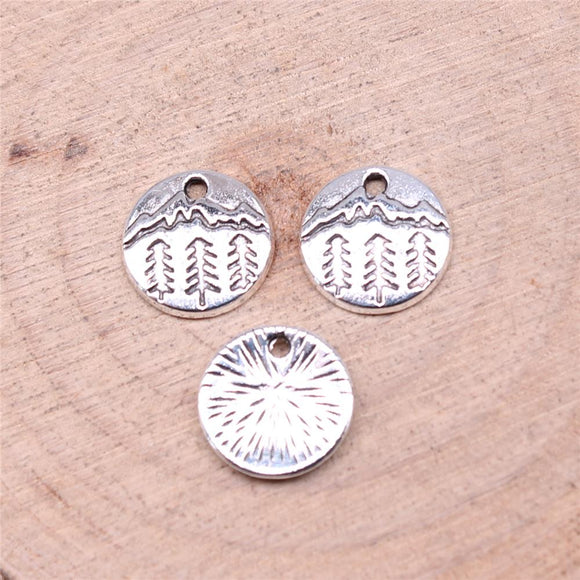 WYSIWYG 40pcs Charms 11x11mm Snow Mountain Charms For Jewelry Making DIY Jewelry Findings Antique Silver Color Alloy Charms EF3739