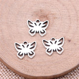 WYSIWYG 40pcs Charms 12x10mm Butterfly Charms For Jewelry Making DIY Jewelry Findings Antique Silver Color Alloy Charms Pendant