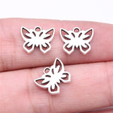 WYSIWYG 40pcs Charms 12x10mm Butterfly Charms For Jewelry Making DIY Jewelry Findings Antique Silver Color Alloy Charms Pendant