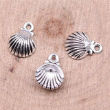 WYSIWYG 40pcs Charms 12x9mm Shell Charms For Jewelry Making DIY Jewelry Findings Antique Silver Color Alloy Charms Pendant