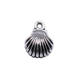 WYSIWYG 40pcs Charms 12x9mm Shell Charms For Jewelry Making DIY Jewelry Findings Antique Silver Color Alloy Charms Pendant