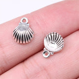 WYSIWYG 40pcs Charms 12x9mm Shell Charms For Jewelry Making DIY Jewelry Findings Antique Silver Color Alloy Charms Pendant