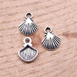 WYSIWYG 40pcs Charms 12x9mm Shell Charms For Jewelry Making DIY Jewelry Findings Antique Silver Color